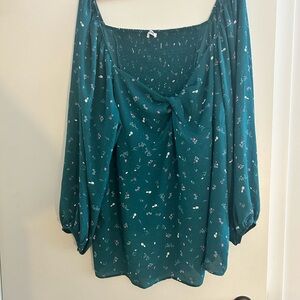 Penningtons Teal Floral Blouse